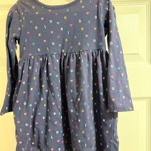 Kids Long Sleeve Dress with Colorful Print